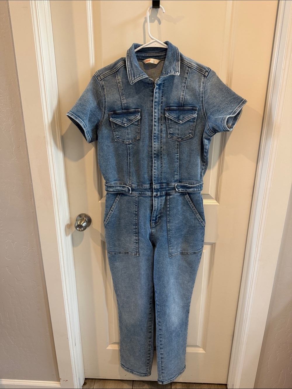Women's Denim Jumpsuit - Light Blue